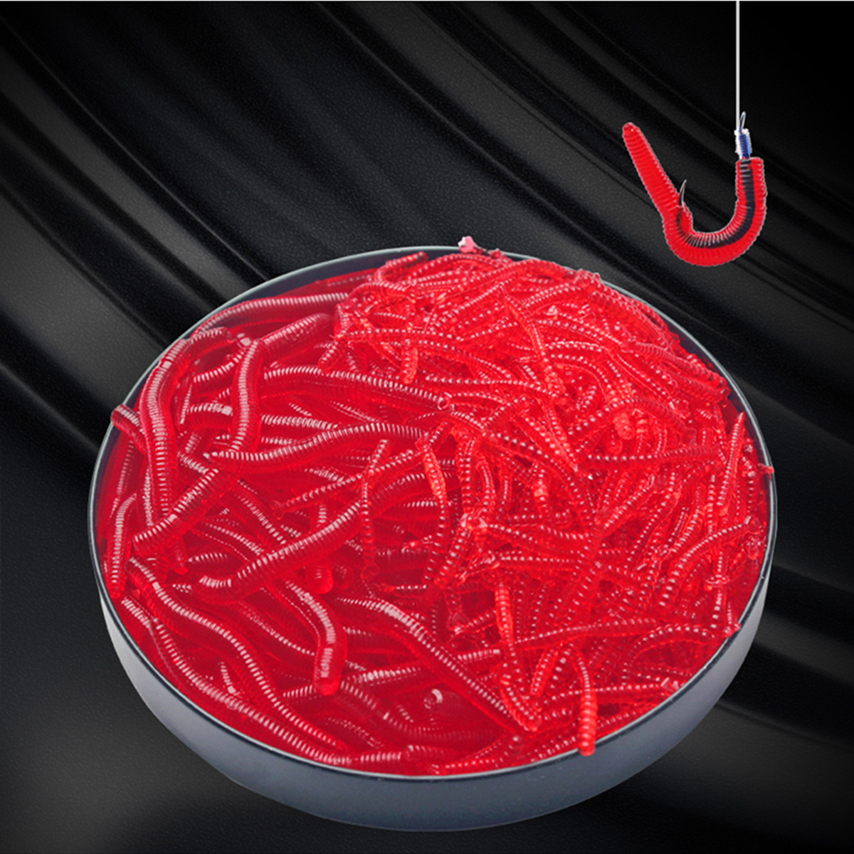 Aglaonema Red - 50pcs/Lot Lifelike Red Worm Soft Bait