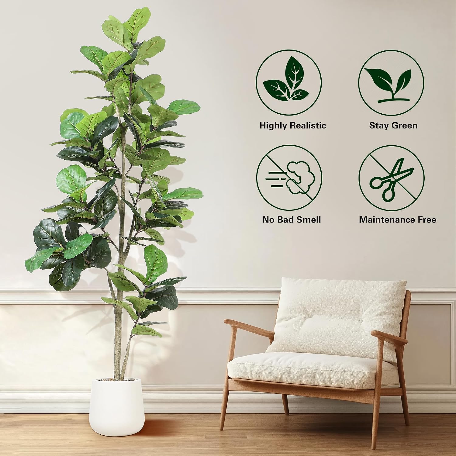 7ft Artificial Fiddle Leaf Tre - đánh giá và giá Ficus Lyrata Tree