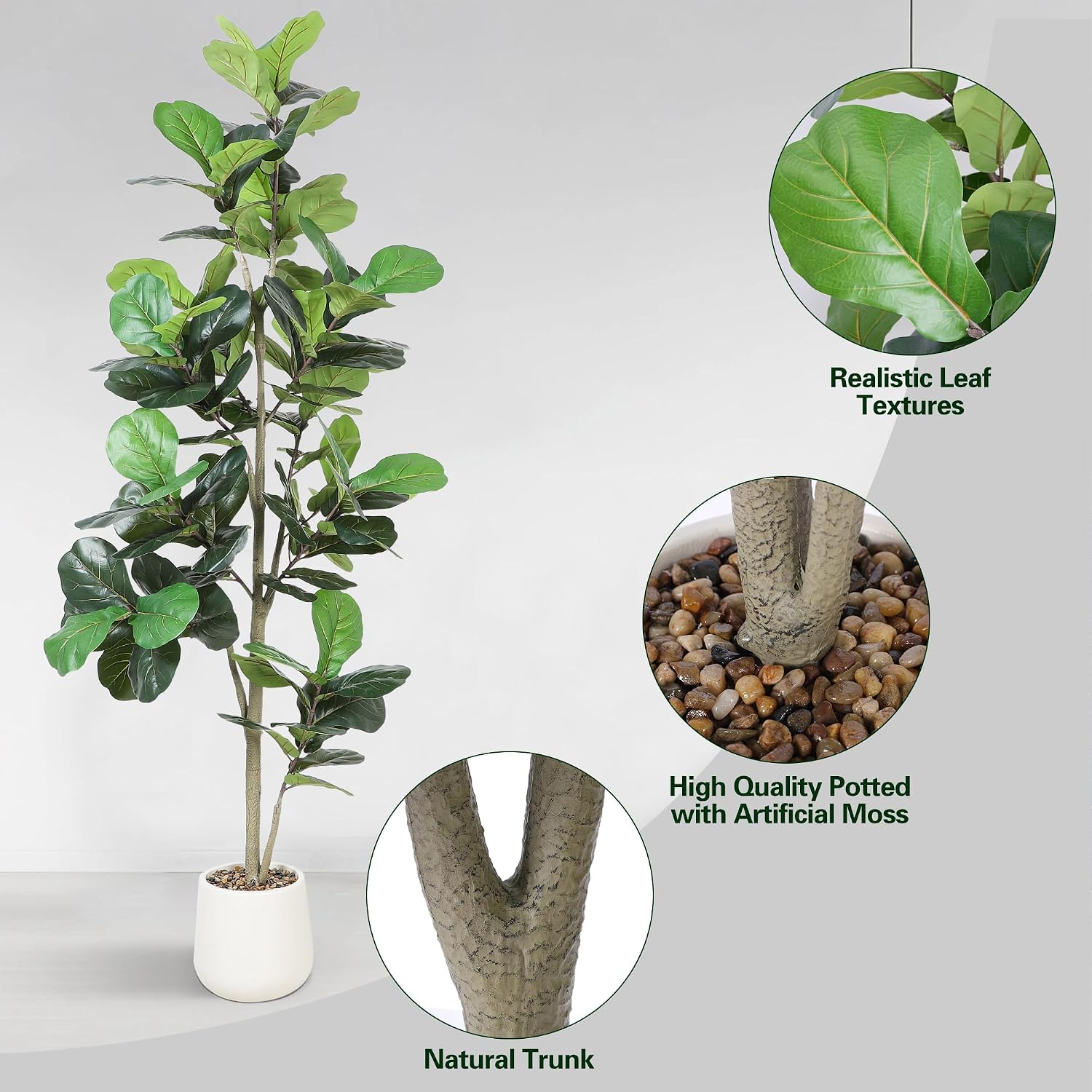 7ft Artificial Fiddle Leaf Tre - đánh giá và giá Ficus Lyrata Tree
